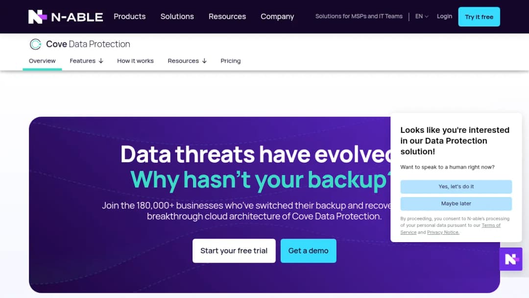N-able Data Protection screenshot