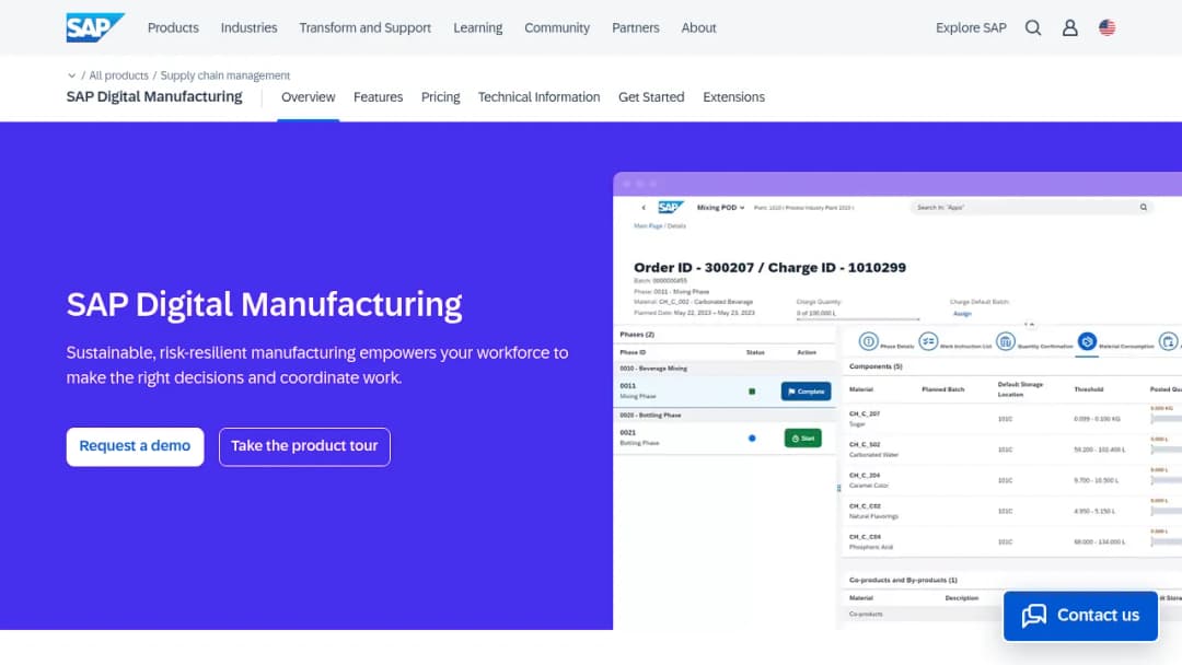 SAP Digital Manufacturing screenshot