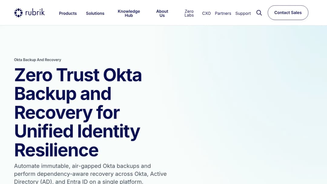 Rubrik Okta Backup & Recovery screenshot