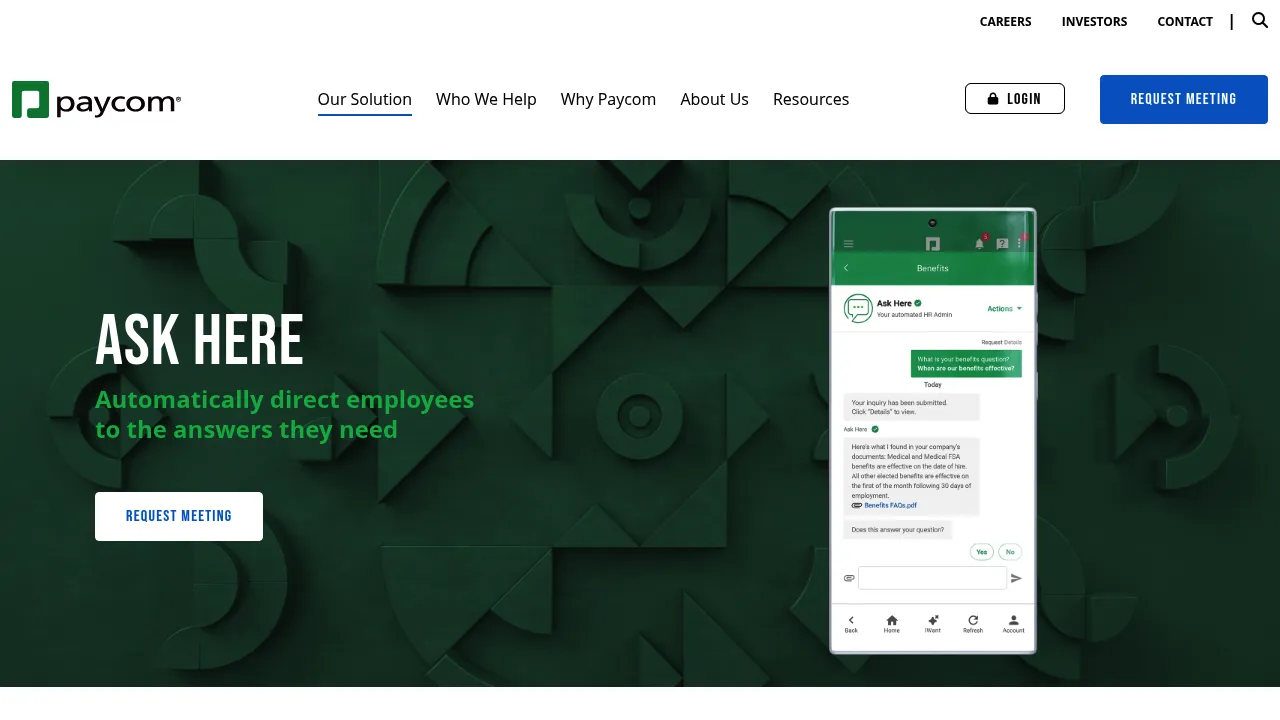 Paycom Ask Here screenshot