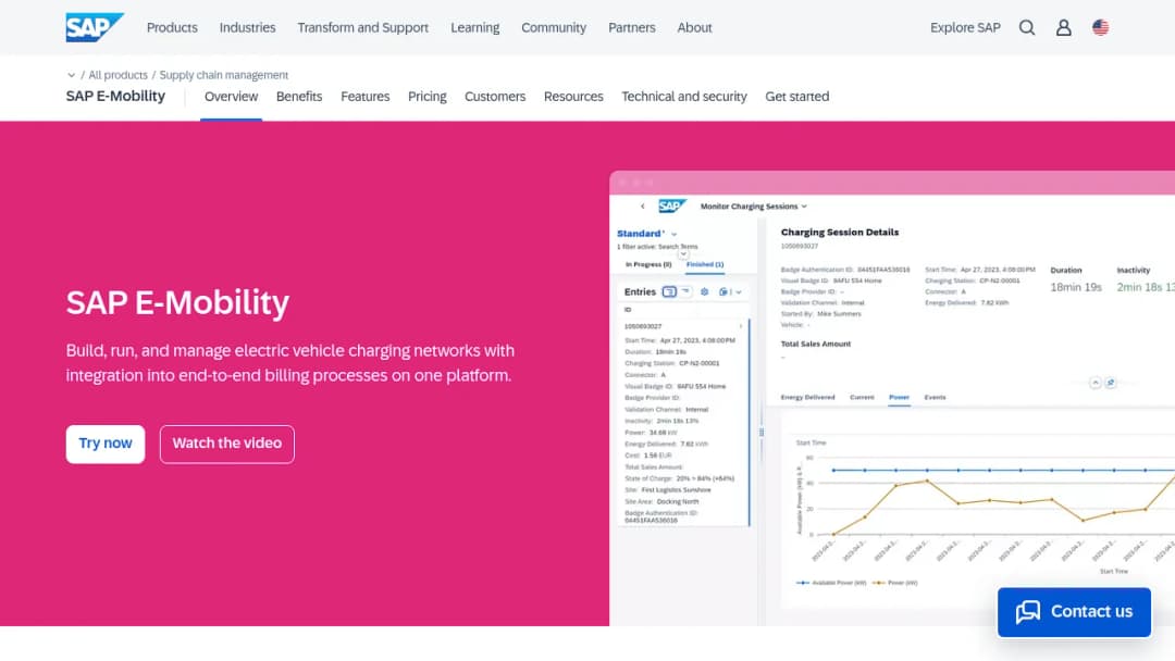 SAP E-Mobility screenshot
