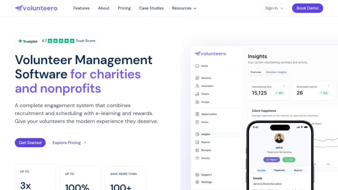 Volunteero screenshot