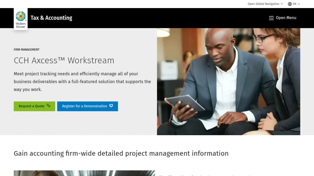 Wolters Kluwer CCH Axcess™ Workstream screenshot