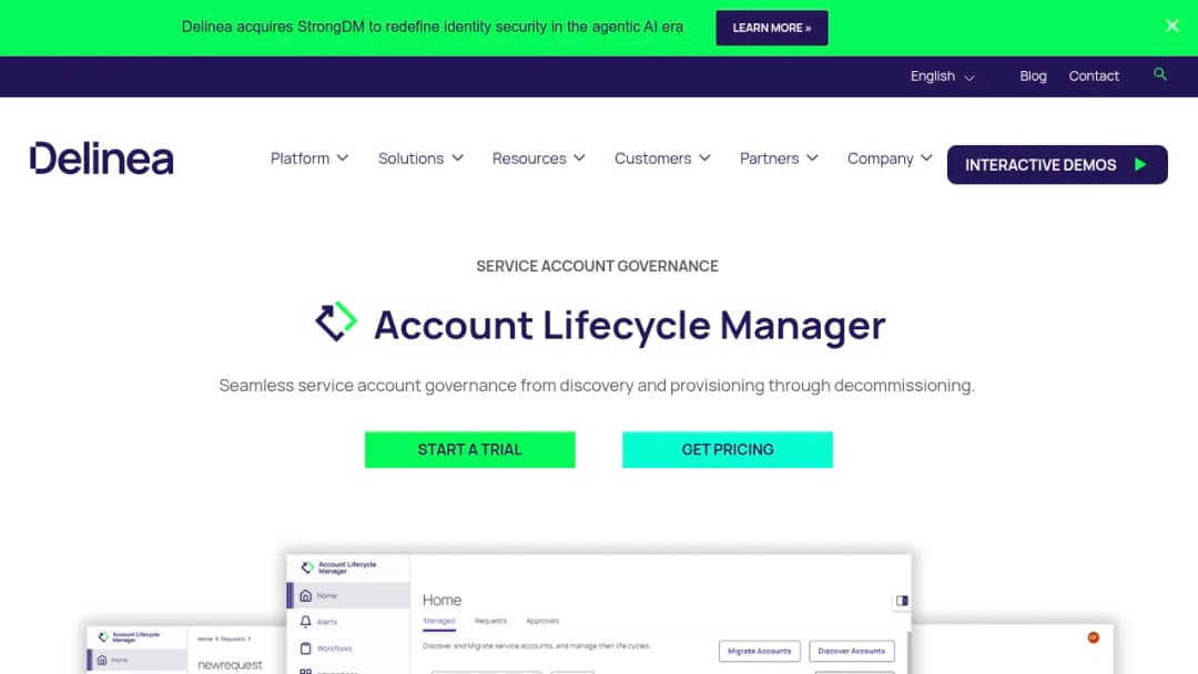 Delinea Account Lifecycle Manager screenshot