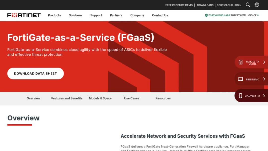 Fortinet FortiGate-as-a-Service screenshot
