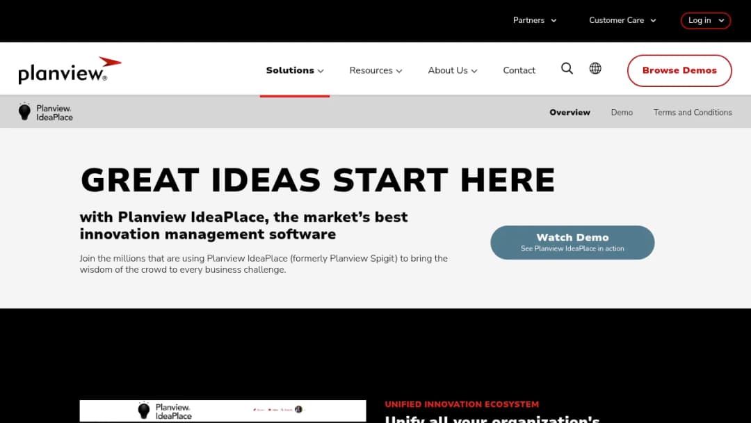 Planview® IdeaPlace screenshot