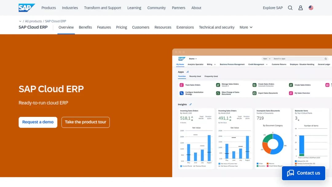 SAP Cloud ERP screenshot