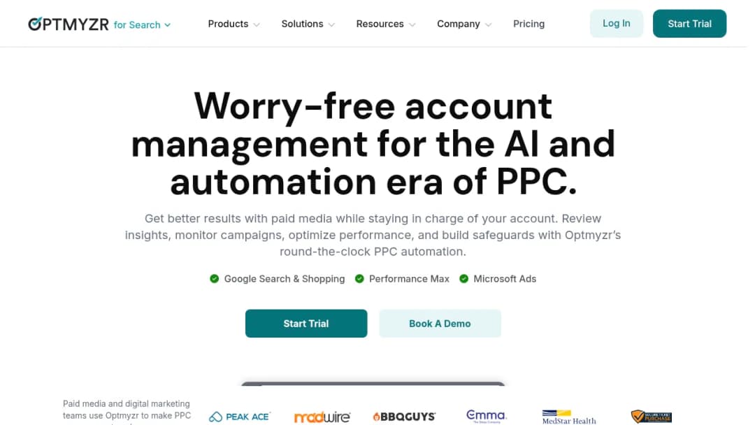 Optmyzr screenshot