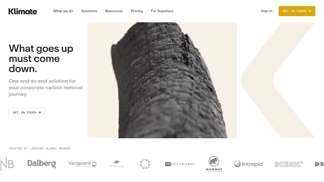 Klimate.co screenshot