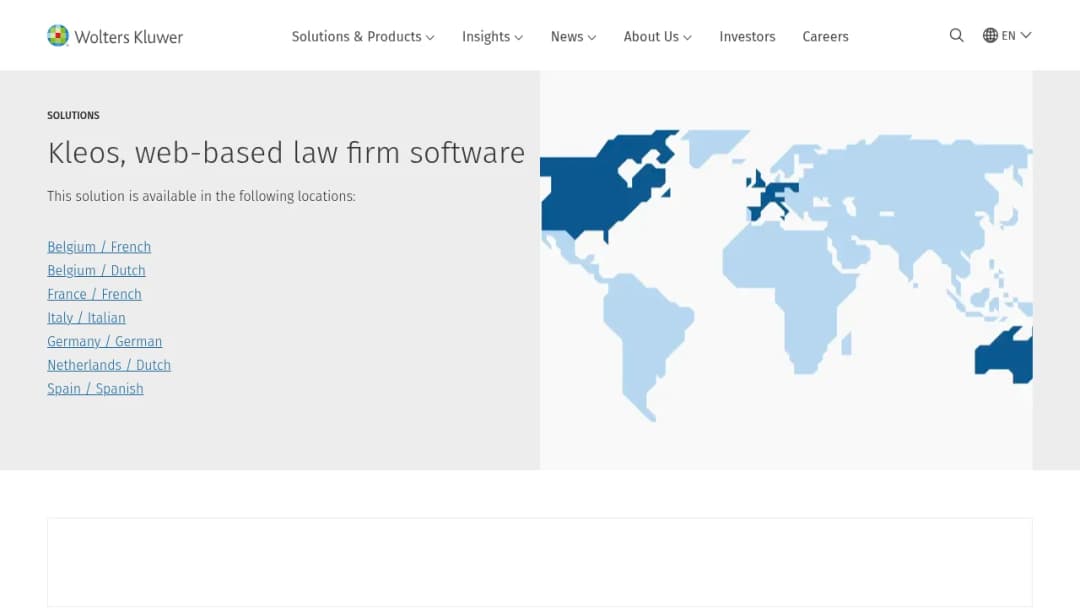 Wolters Kluwer Integrated practice management for law firms screenshot
