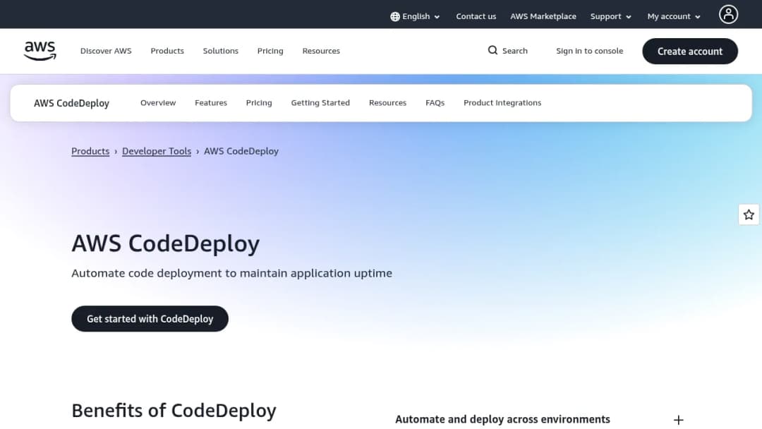 AWS CodeDeploy screenshot