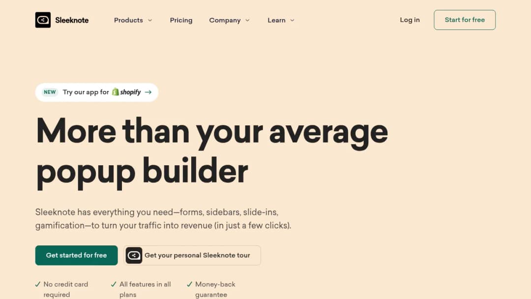 Sleeknote screenshot