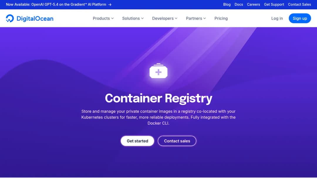 DigitalOcean Container Registry screenshot