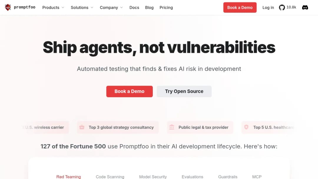 Promptfoo screenshot