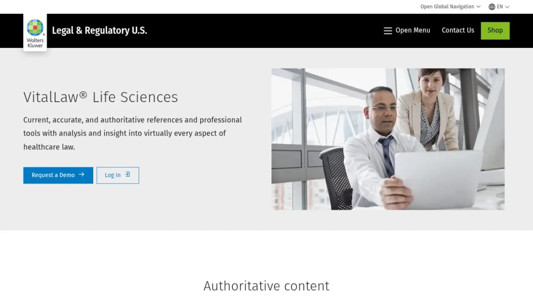 Wolters Kluwer VitalLaw® Life Sciences screenshot