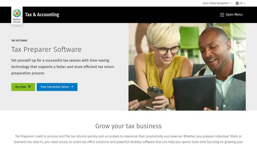 Wolters Kluwer Tax solutions for tax prep offices screenshot