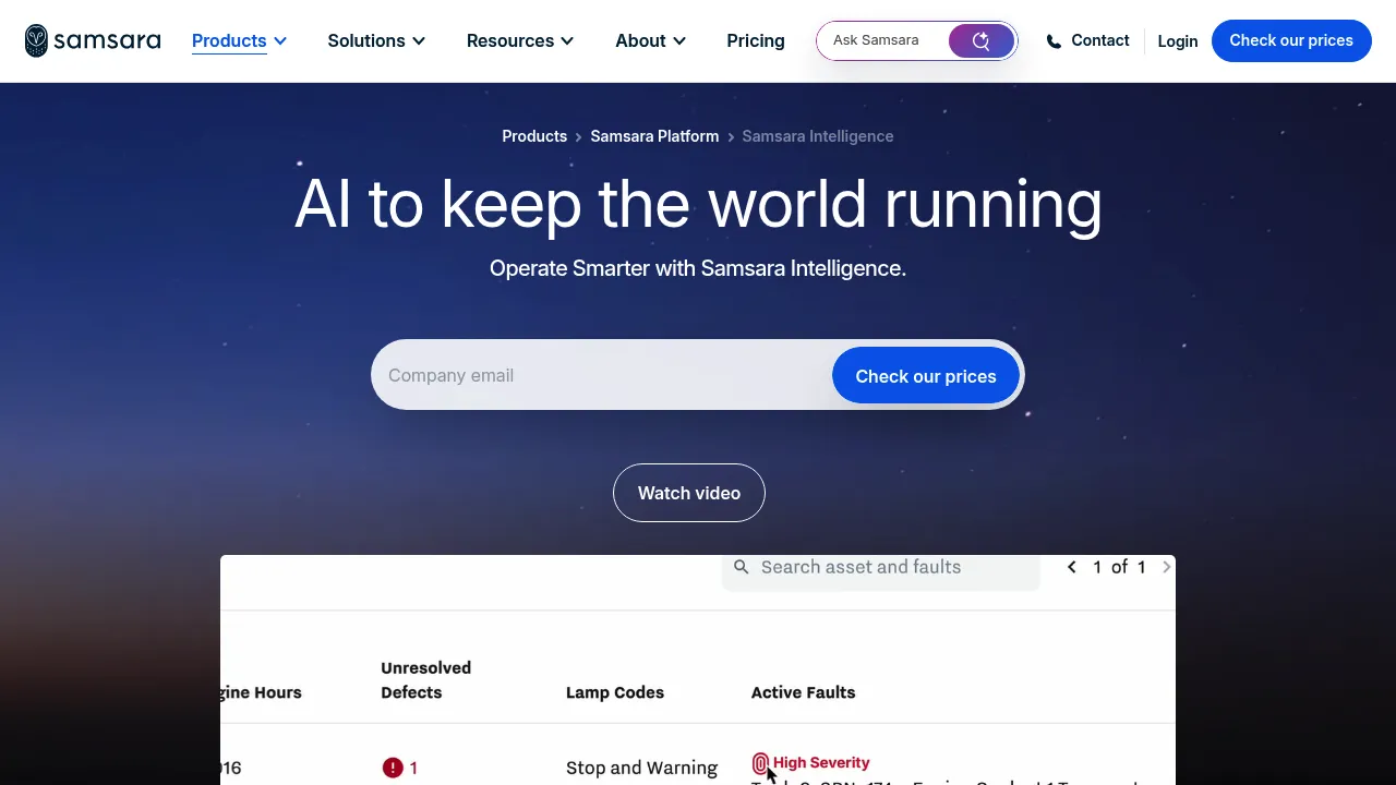 Samsara Intelligence screenshot