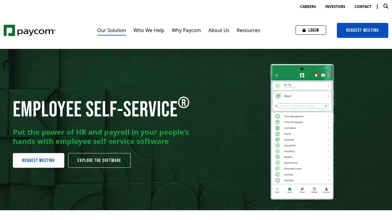 Paycom Employee Self-Service® screenshot