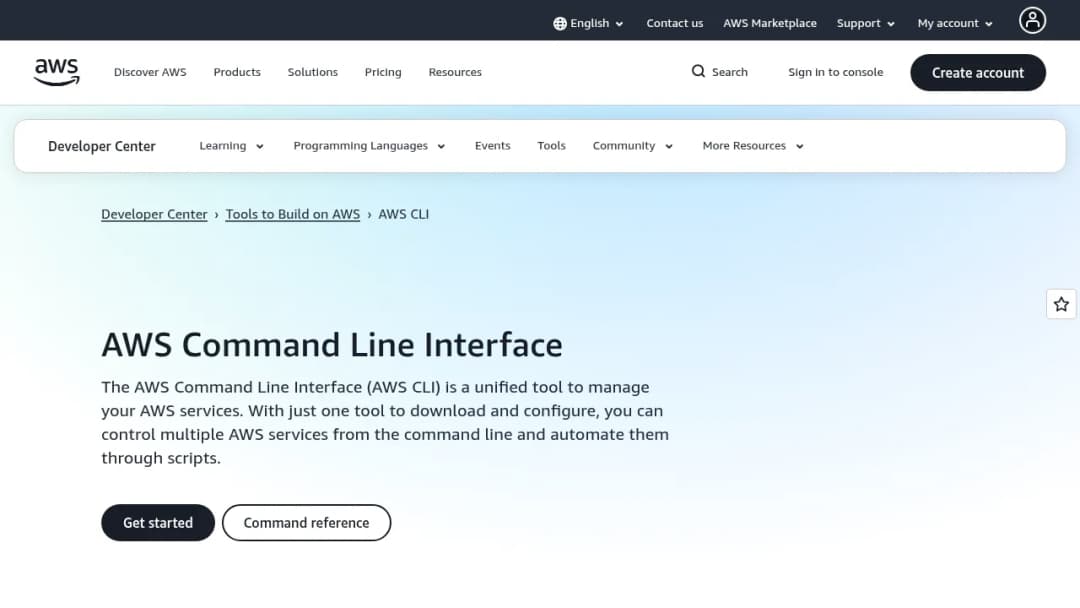 AWS Command Line Interface (CLI) screenshot