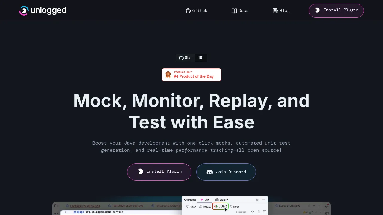 Unlogged screenshot