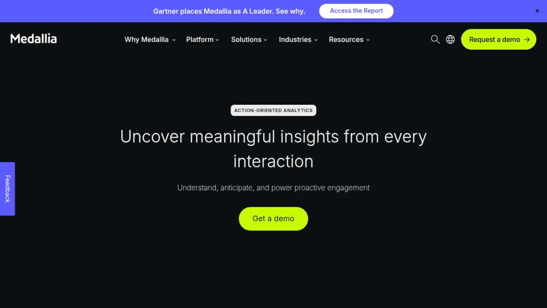 Medallia AI & Analytics screenshot