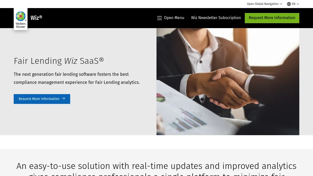 Wolters Kluwer Fair Lending Wiz SaaS® screenshot