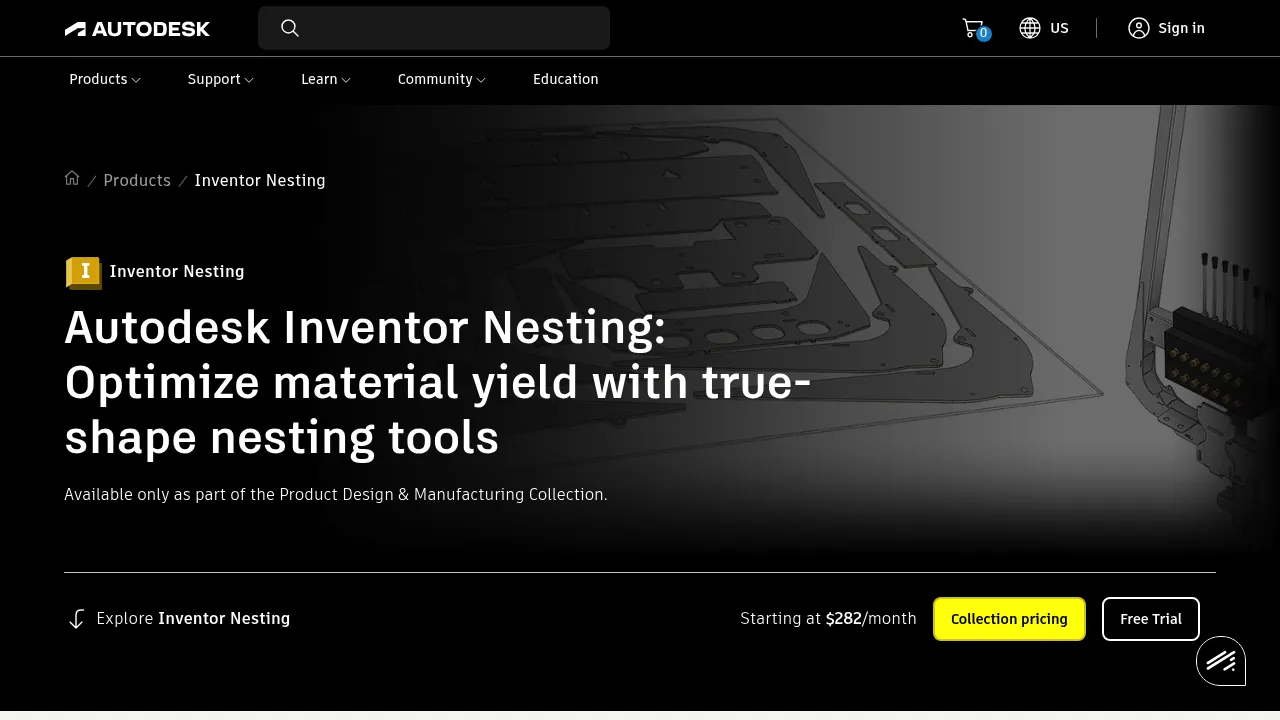 Autodesk Inventor Nesting screenshot