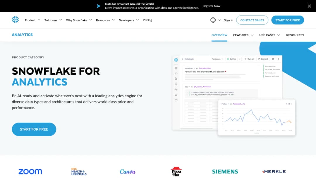 Snowflake Analytics screenshot
