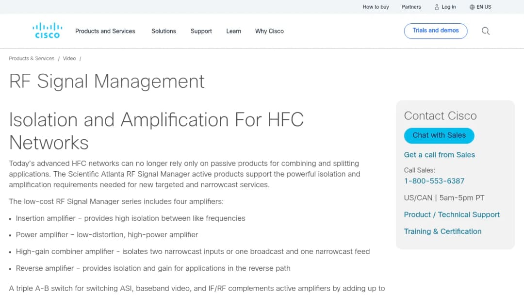 Cisco RF Signal Management screenshot