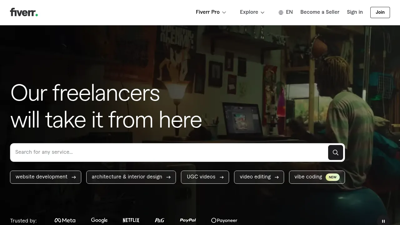Fiverr International screenshot
