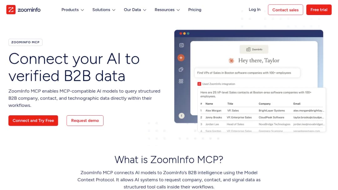 ZoomInfo MCP screenshot