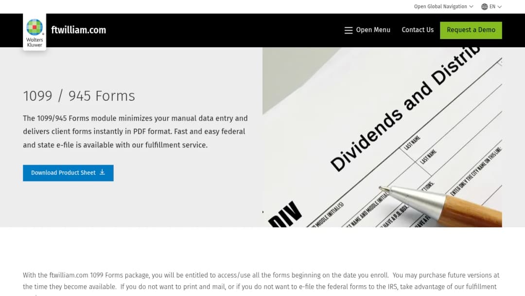 Wolters Kluwer 1099 / 945 Forms screenshot