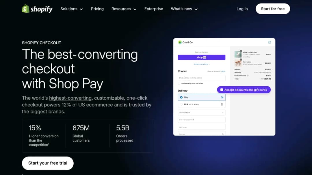 Shopify Checkout screenshot