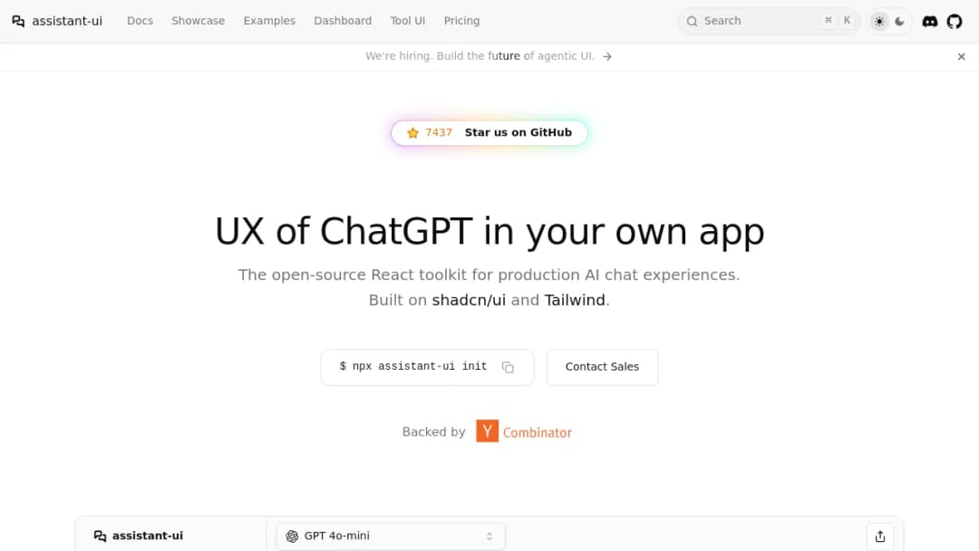 assistant-ui screenshot