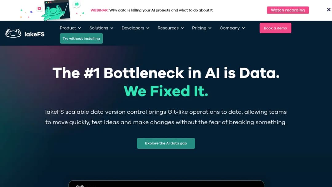 lakeFS screenshot