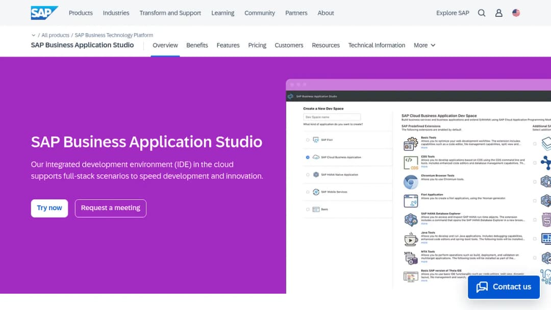 SAP Business Application Studio screenshot
