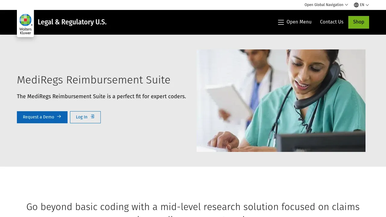 Wolters Kluwer MediRegs Reimbursement Suite screenshot
