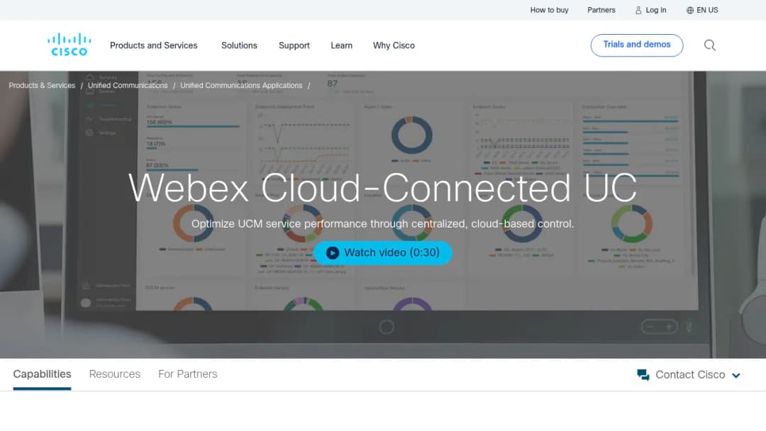 Cisco Webex Cloud-Connected UC screenshot