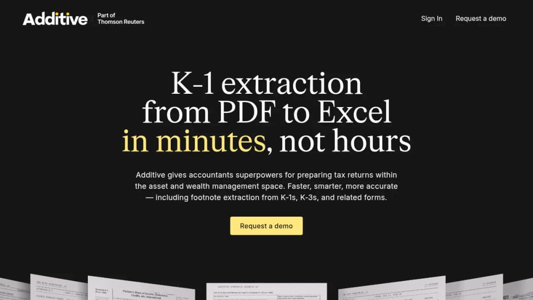 Additive | Part of Thomson Reuters screenshot