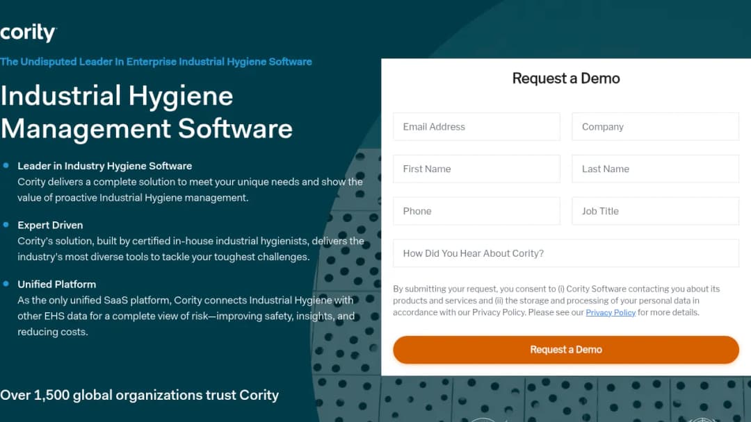 Cority Industrial Hygiene screenshot