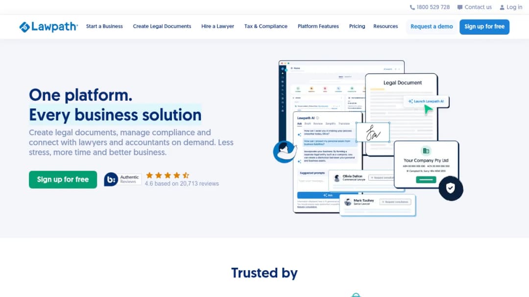 Lawpath screenshot