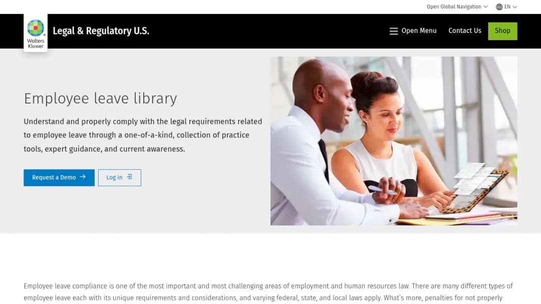 Wolters Kluwer Employee leave library screenshot