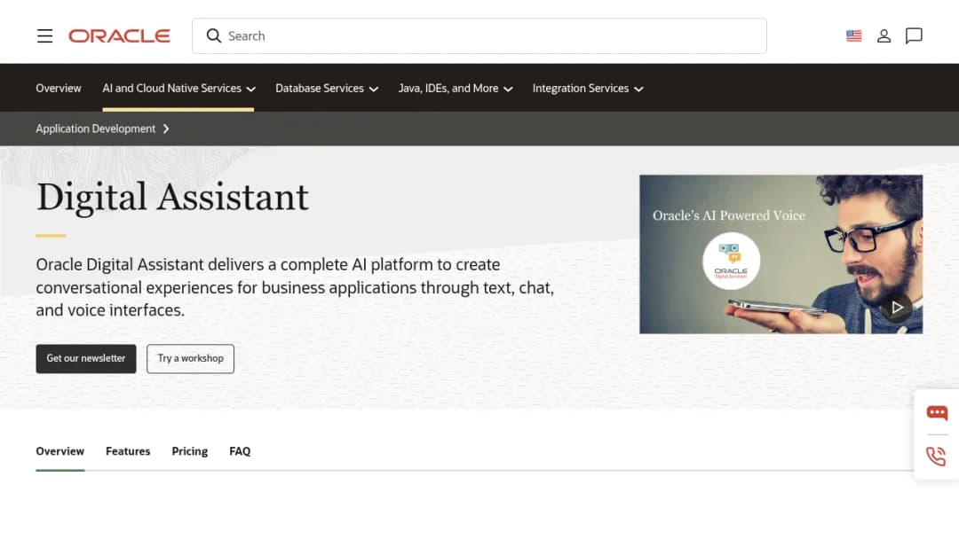 Oracle Intelligent Bots screenshot