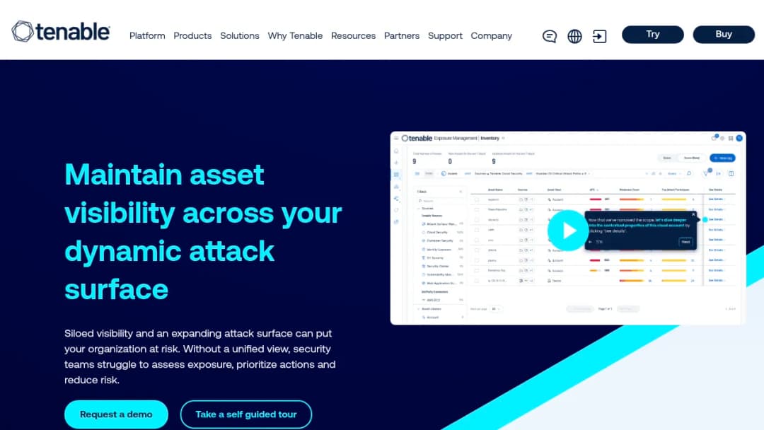 Tenable Asset inventory screenshot