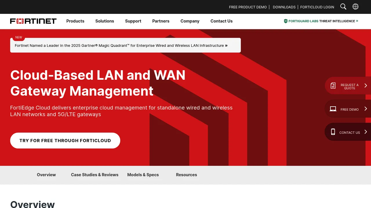 Fortinet Cloud-based LAN Management screenshot