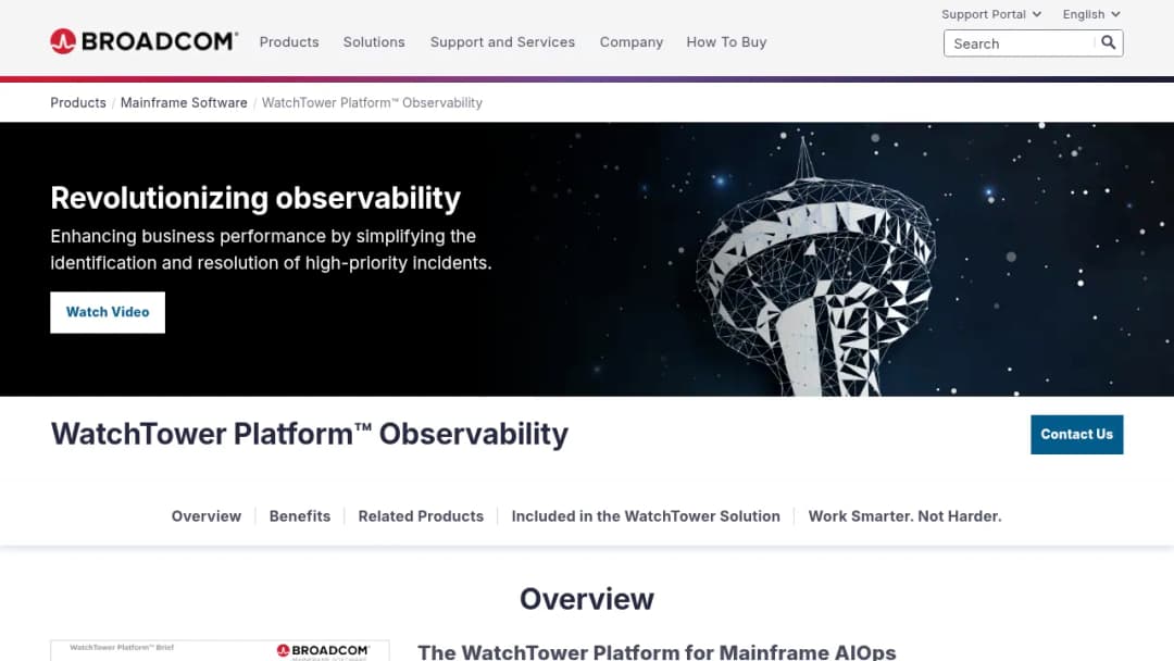 Broadcom WatchTower Platform Observability screenshot