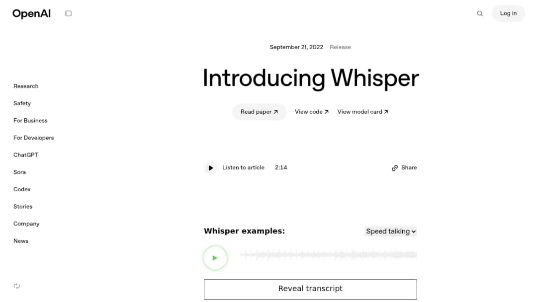 Whisper screenshot