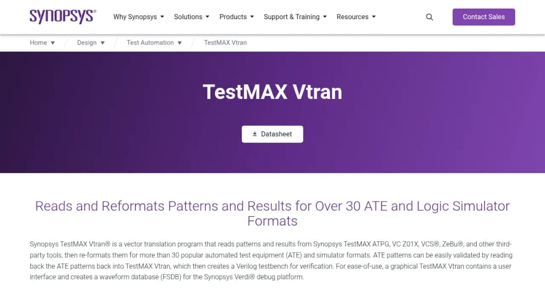 Synopsys TestMAX Vtran screenshot