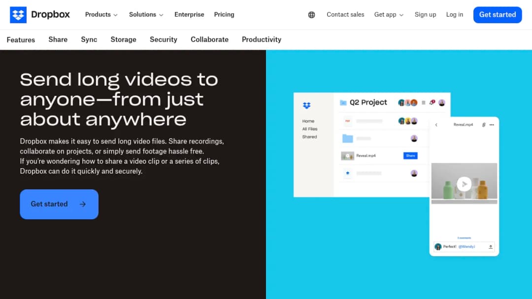 Dropbox Send long videos screenshot