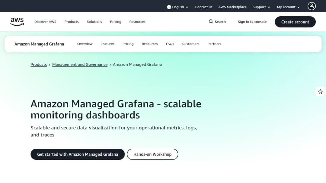 Amazon Managed Grafana screenshot